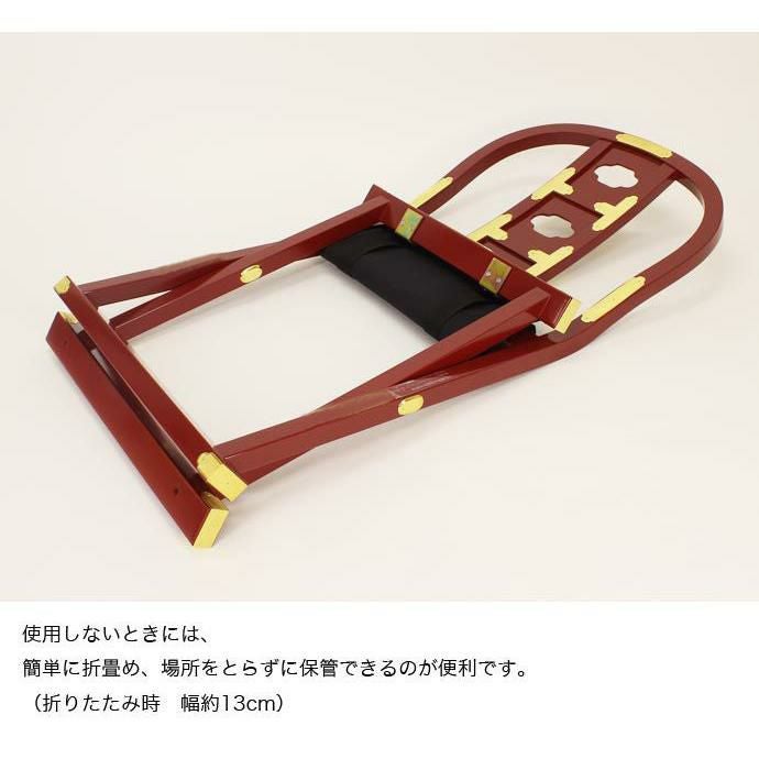 新型略式曲禄【朱塗】 幅53cm×座高45cm 仏具 寺院用椅子 導師椅子 寺院