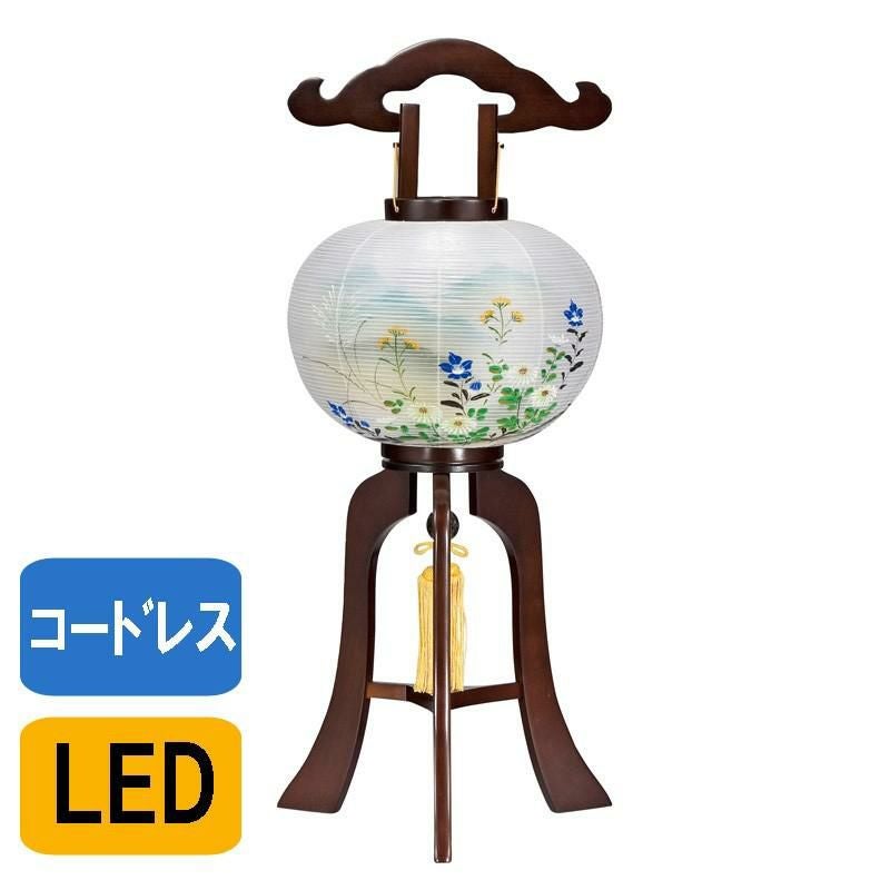 盆提灯 巧芸黒檀 No.6551 (11号 大内行灯 マグネット組立式 外絹張二重