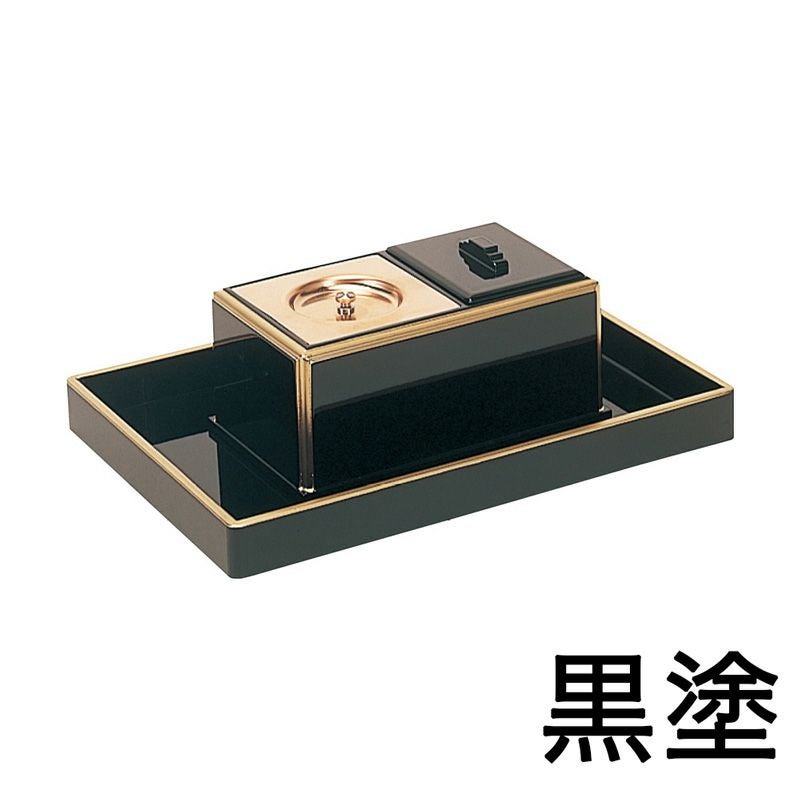 廻し香炉セット オトシ蓋付 黒塗渕金or朱塗渕金 日本製 （2501-0101