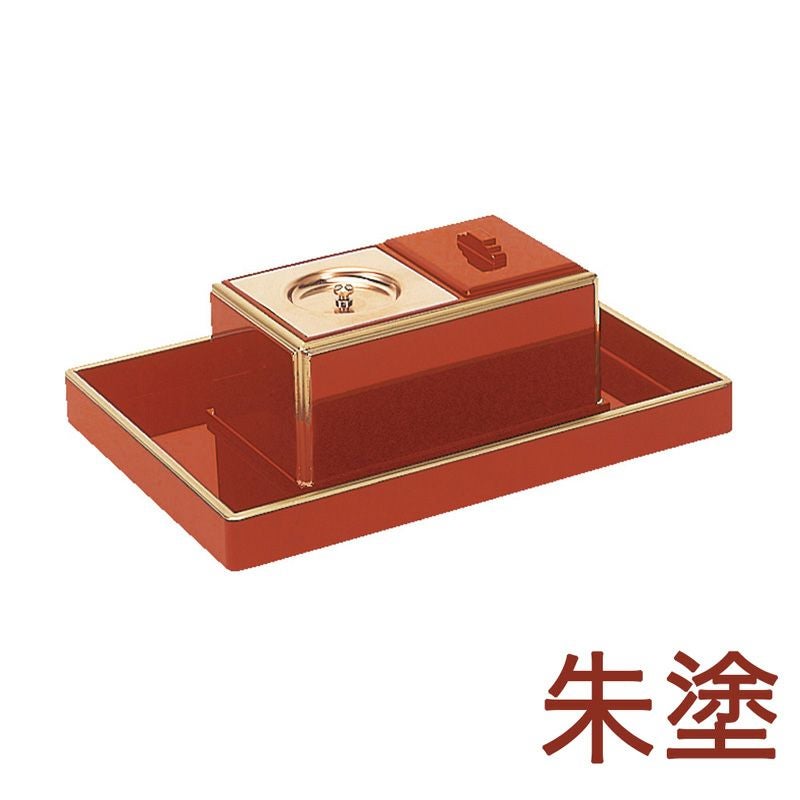 廻し香炉セット オトシ蓋付 黒塗渕金or朱塗渕金 日本製 （2501-0101