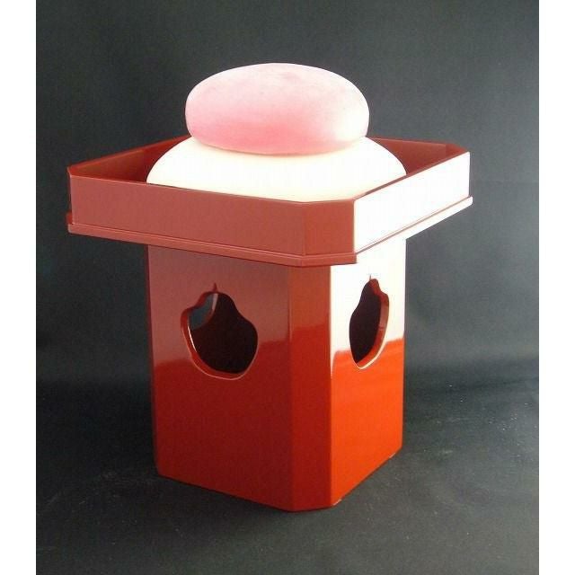 三宝 木製朱塗 幅6寸（4910-0600） お供え 鏡餅 お餅 正月 寺院 お寺