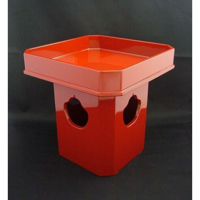 三宝 木製朱塗 幅6寸（4910-0600） お供え 鏡餅 お餅 正月 寺院 お寺