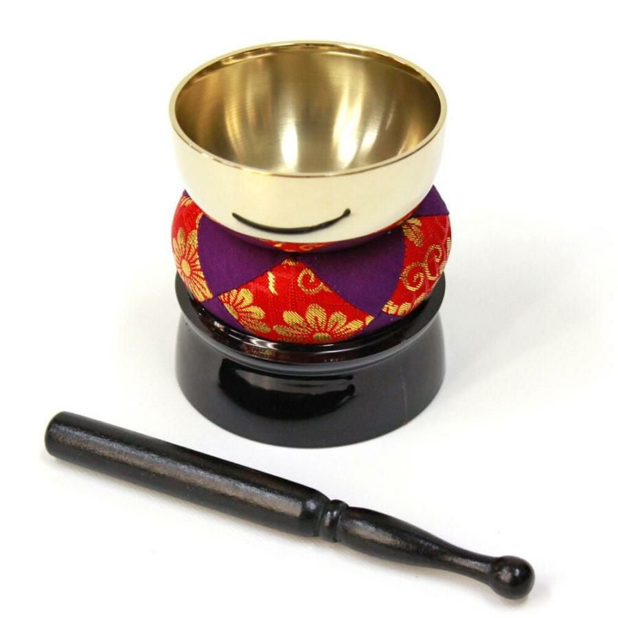 仏壇 おりん4点セット 「お得りん」（直径7cm）（おリン＋リン棒＋布団