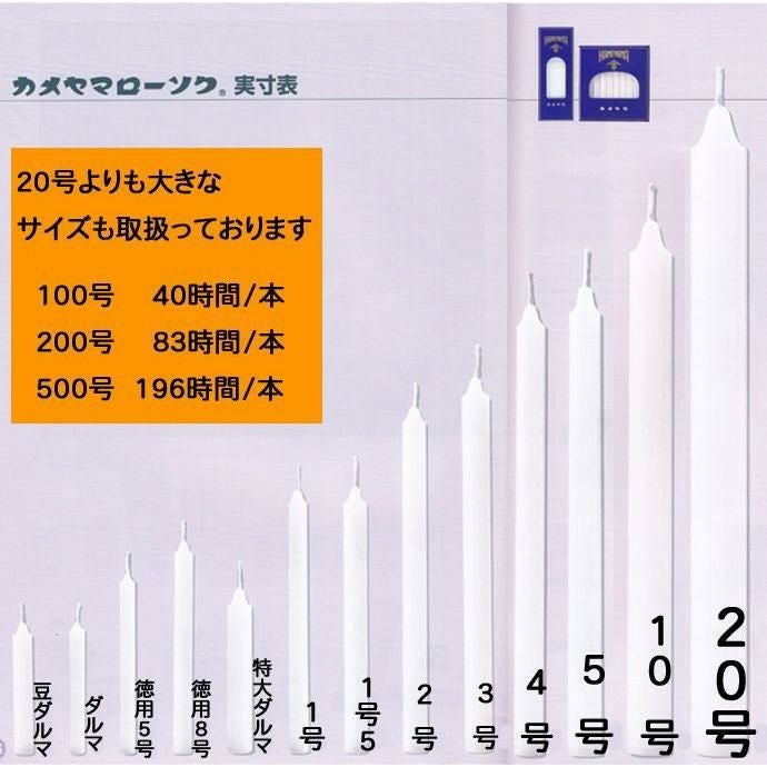 カメヤマローソク徳用8号 74本入り /ろうそく 仏前 仏壇用ろうそく