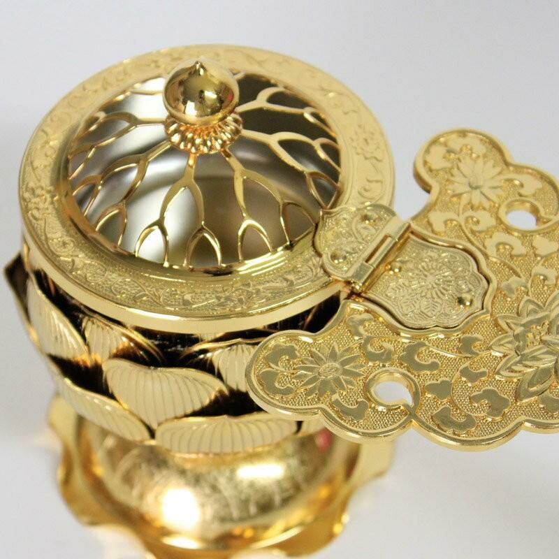 蓮華型柄香炉 金メッキ仕上 日本製 （5380-0300） | 仏壇・位牌・神棚