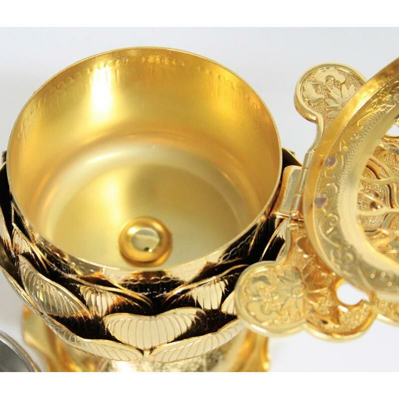 蓮華型柄香炉 金メッキ仕上 日本製 （5380-0300） | 仏壇・位牌・神棚