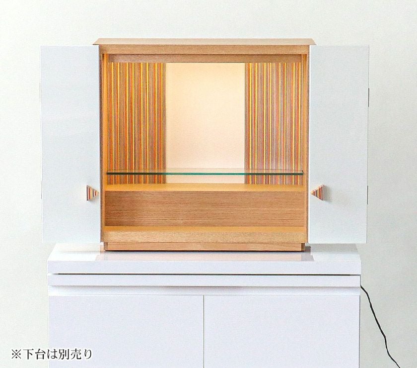 riri様 ビバリア　※ 未使用品　２台セット ミニ仏壇 「ヒバリ」 鏡面ホワイト （v13-006-3）/家具調仏壇