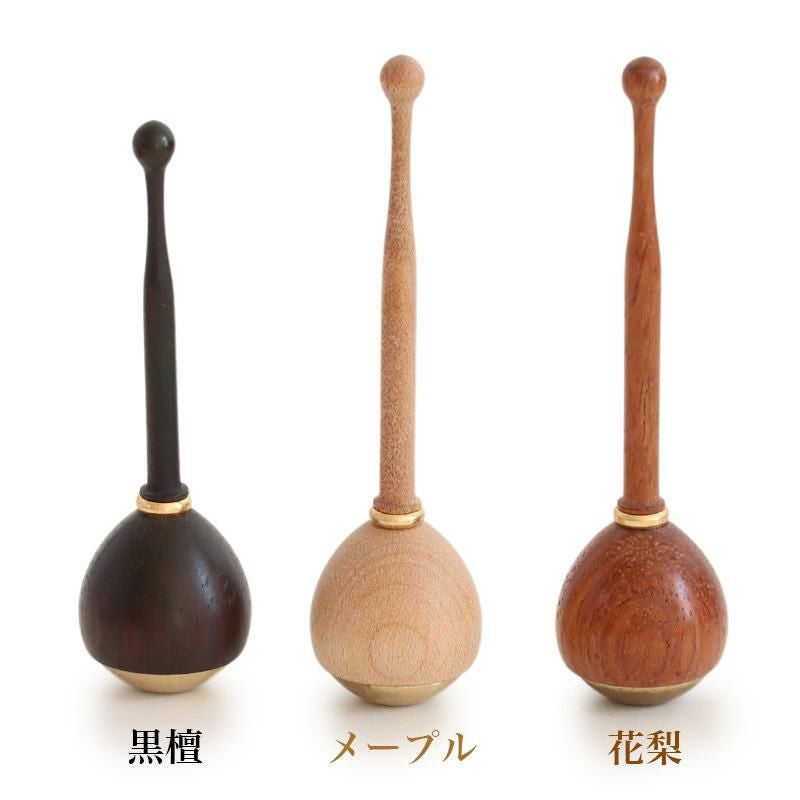 たまゆらりん うるみ 1.8寸 2点セット（本体+リン棒）黒 お鈴 仏具