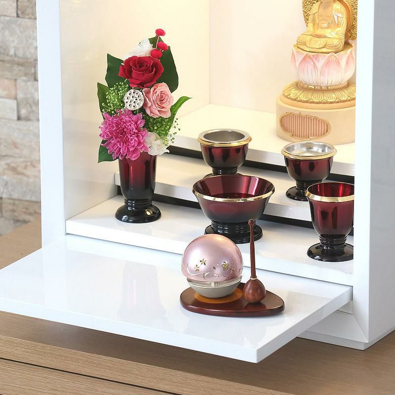 たまゆらりん1.8寸 3点セット彫刻入り（本体+リン棒+りん台） 仏具