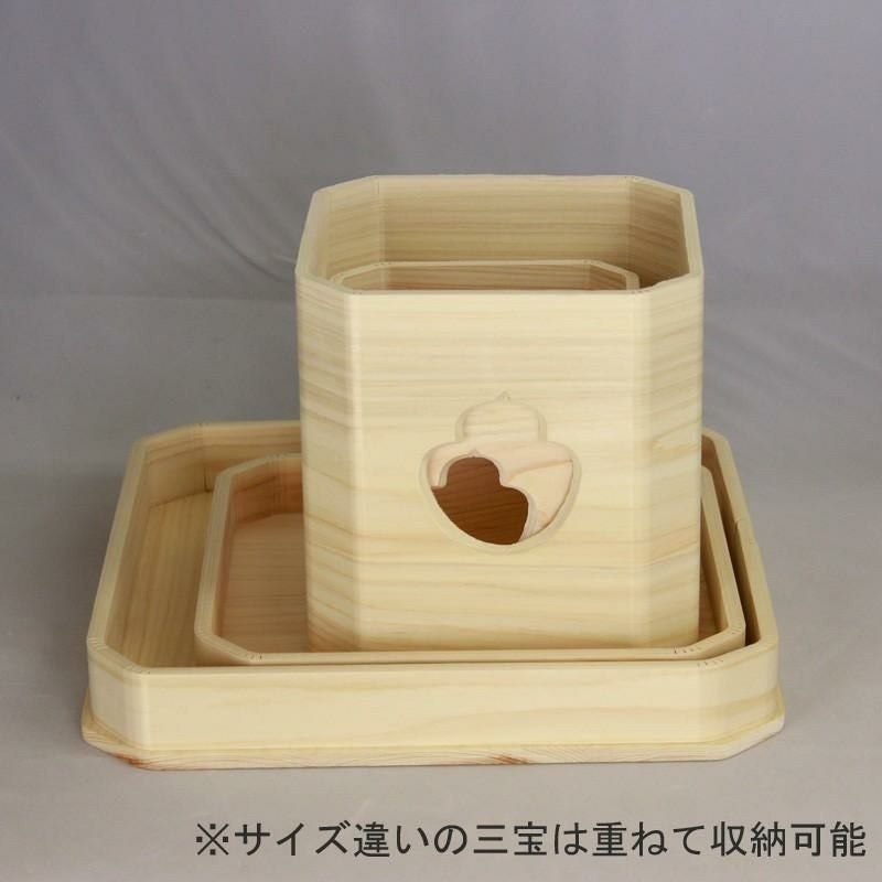 三宝 6寸 （ひのき） 神棚 神具 鏡餅 御供 祭壇 供物台 三方 お札