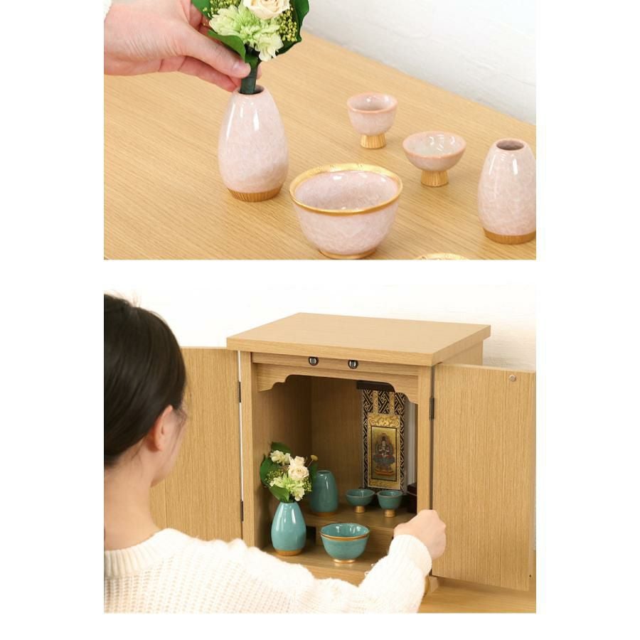 仏具 セット 家具調仏具6点セット「貫入桜」六具足 モダン 香炉 火立て