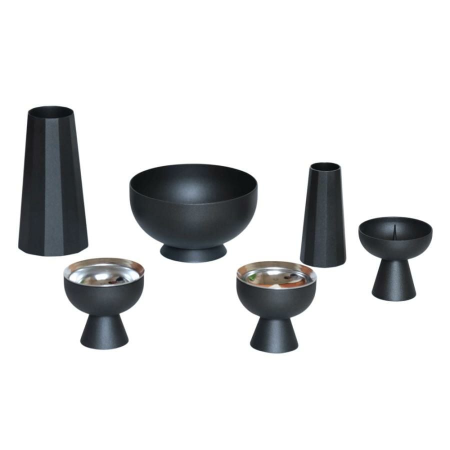 モダン仏具【6点】「セレス 3.0寸」6具足 仏具セット 真鍮製 北欧