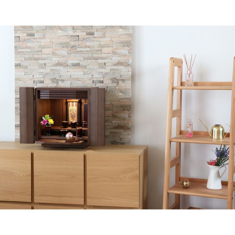 仏壇「クルミタモ」14号 ミニ モダン 家具調仏壇 コンパクト おしゃれ