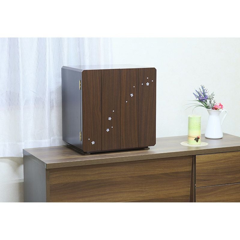 ミニ仏壇 「スピカ 桜のラデン入り」 螺鈿 桜 モダン 家具調 おしゃれ