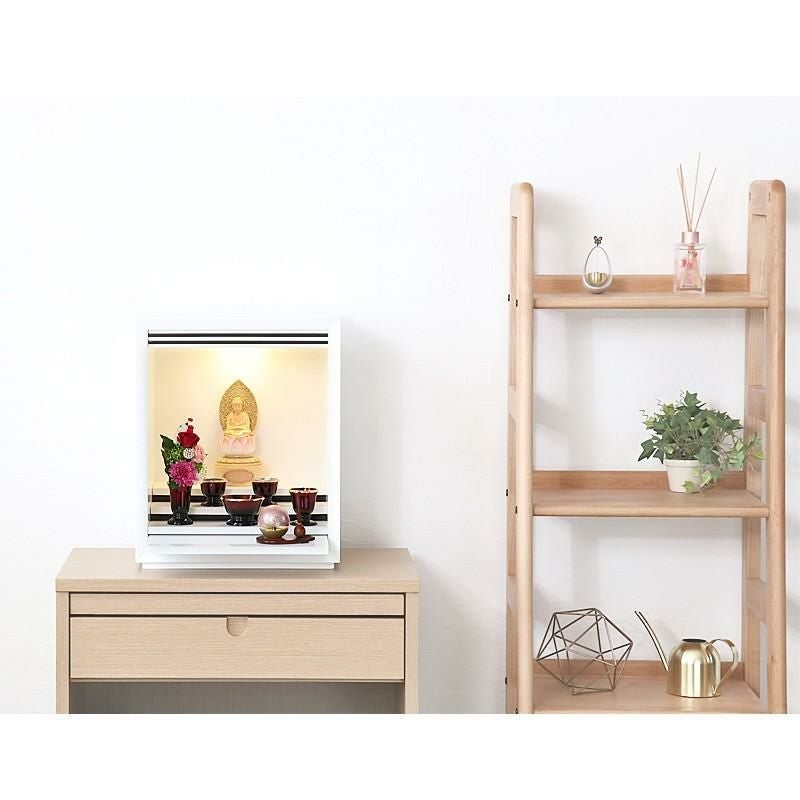 ミニ仏壇 「ワルツ ホワイト 14号」扉なし モダン おしゃれ マンション