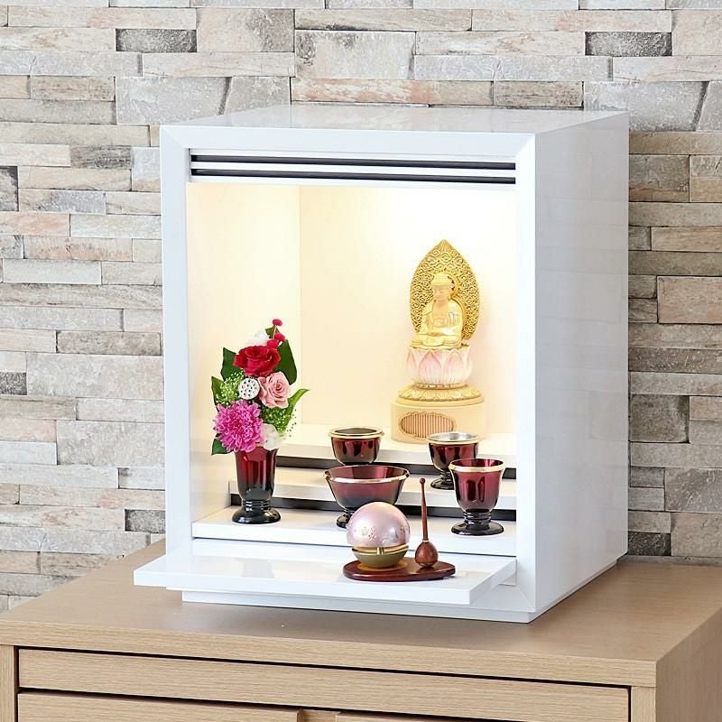 ミニ仏壇 「ワルツ ホワイト 14号」扉なし モダン おしゃれ マンション