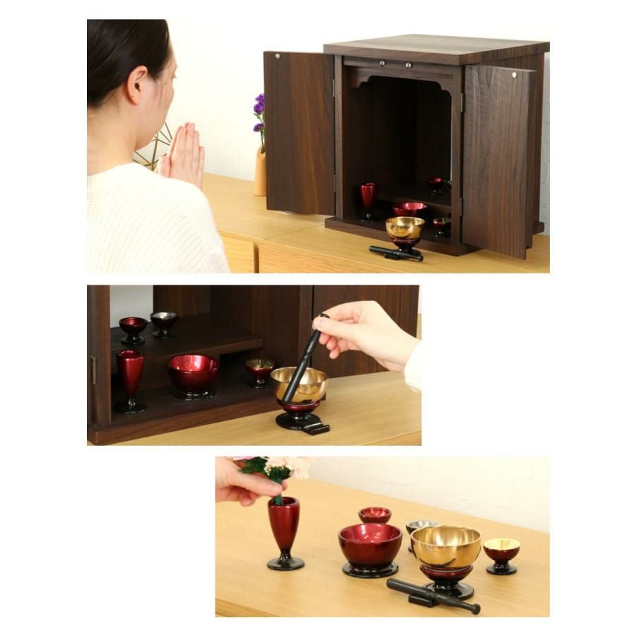 仏具 6点セット 「このはな」(小) 5具足＋おりんセット モダン 仏壇 花