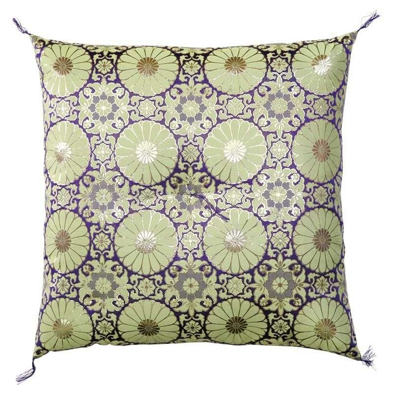 国産・御前座布団 「蓮華・紫」 新金通 住職用 お寺様用 仏前用 金襴