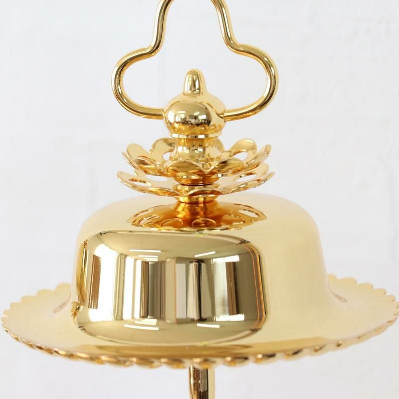 菊輪灯　6寸 輪灯 金メッキ 菊輪灯 6.0寸 1対 仏具 浄土真宗本願寺派 西 : 仏壇職人