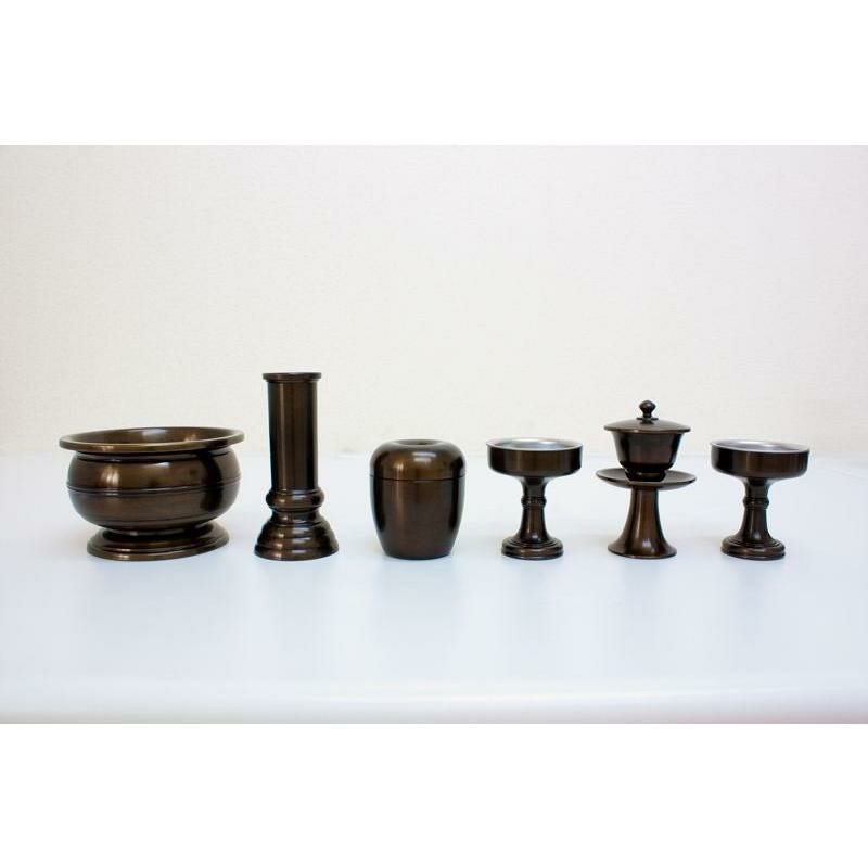 鍋長仏具　稀少品 仏具 セット 【十一具足】 天祥型 鍋長色 3.5寸/高級 仏壇仏具 | 仏壇