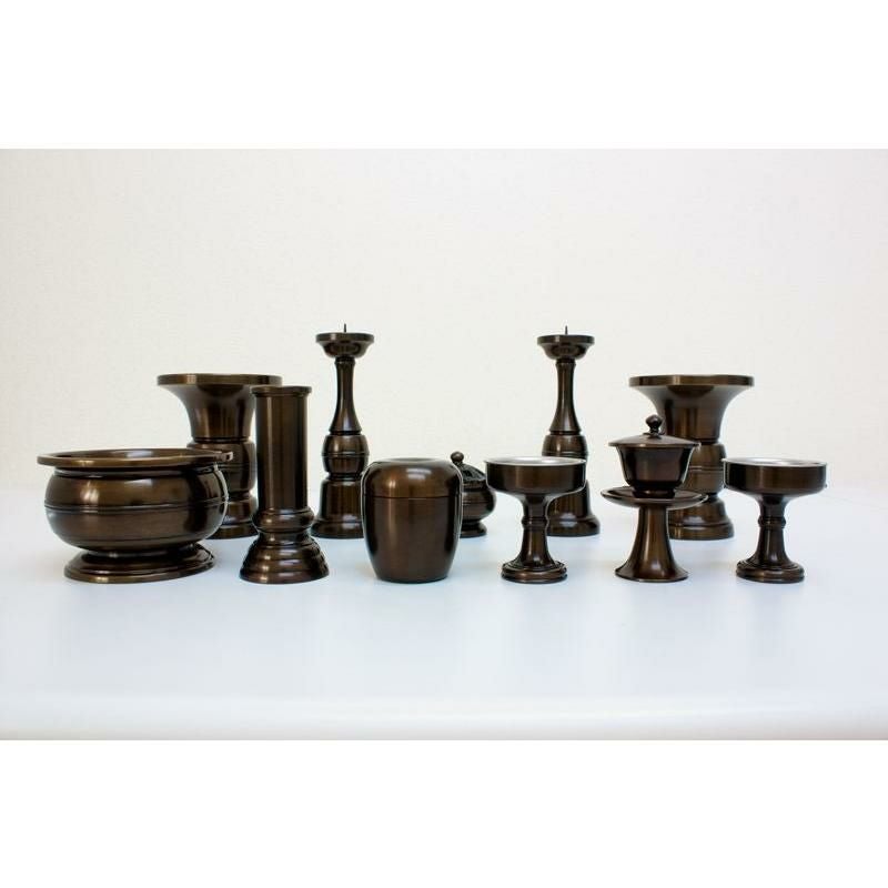 仏具 セット 【十一具足】 天祥型 鍋長色 3.5寸/高級 仏壇仏具 | 仏壇 杵型上鍋長色7具足