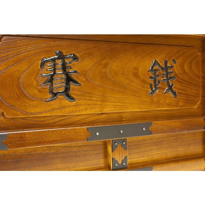 賽銭箱 本欅 （ケヤキ） 幅3尺/さい銭箱 お寺用 神社 寺院 さいせん