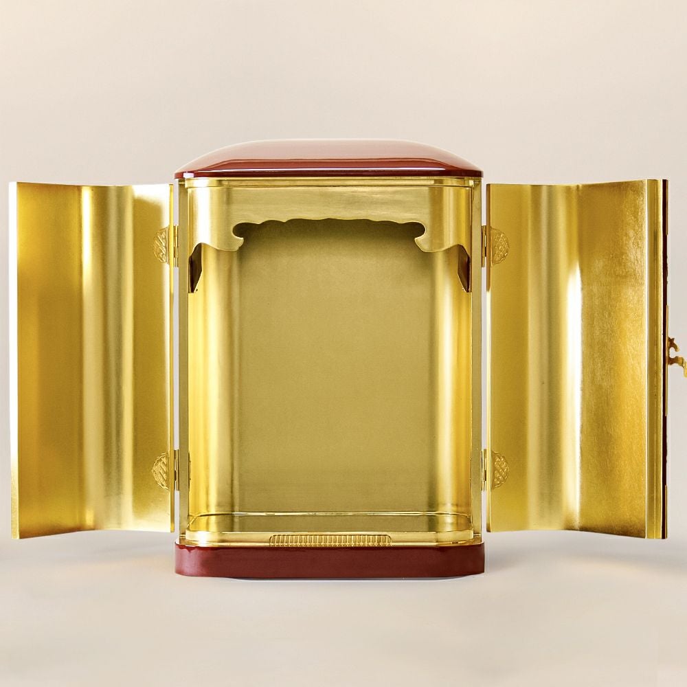 丸厨子 手作り高級厨子「幅広」5号 黒塗り 朱塗り 純木製 仏像 位牌