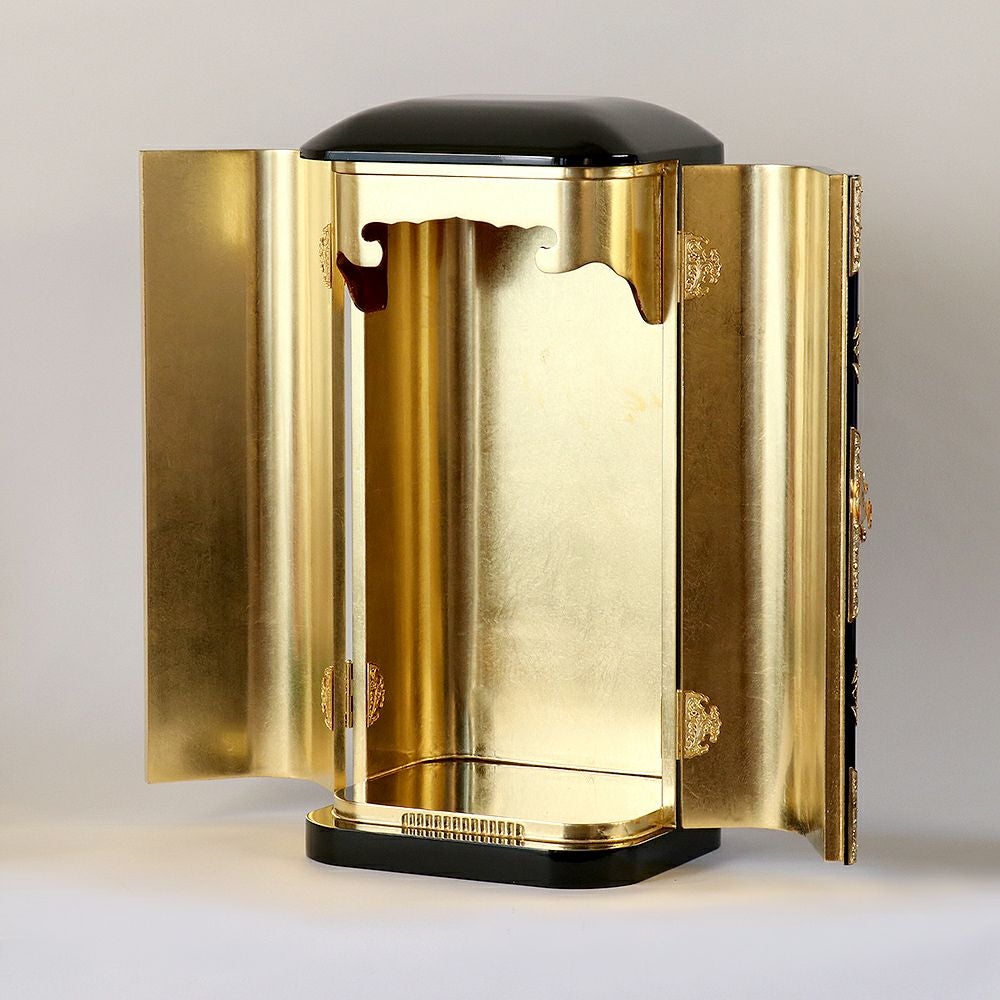 丸厨子 手作り高級厨子「普通幅」13号 黒塗り 朱塗り 純木製 仏像 位牌