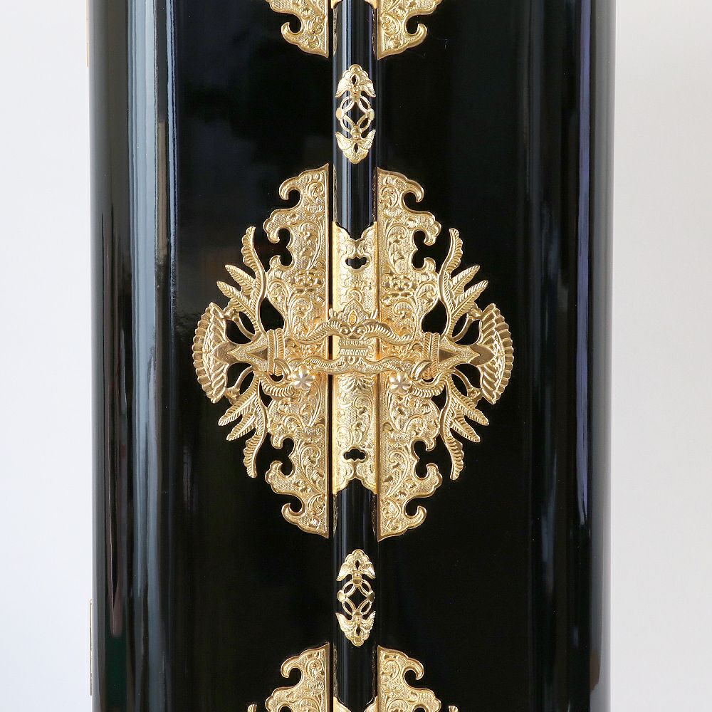 丸厨子 手作り高級厨子「普通幅」7号 黒塗り 朱塗り 純木製 仏像 位牌