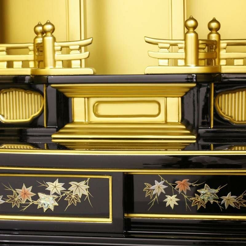 金仏壇 弥生21号 紅葉蒔絵入り（88-2） 幅 42.5cm 浄土真宗 本願寺派