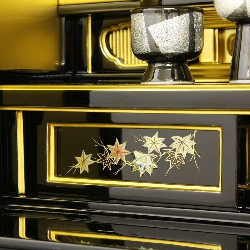 金仏壇 弥生21号 紅葉蒔絵入り（88-2） 幅 42.5cm 浄土真宗 本願寺派