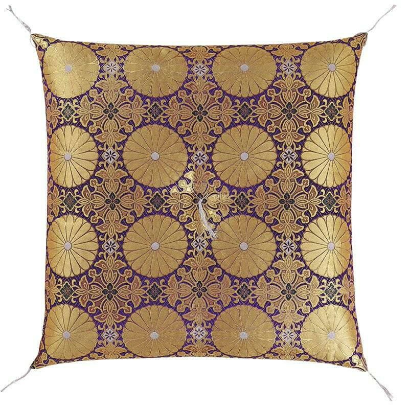 仏壇 座布団 御前座布団 「茶胴四釜 紫」 No.49 金襴/仏間用 仏前 お寺