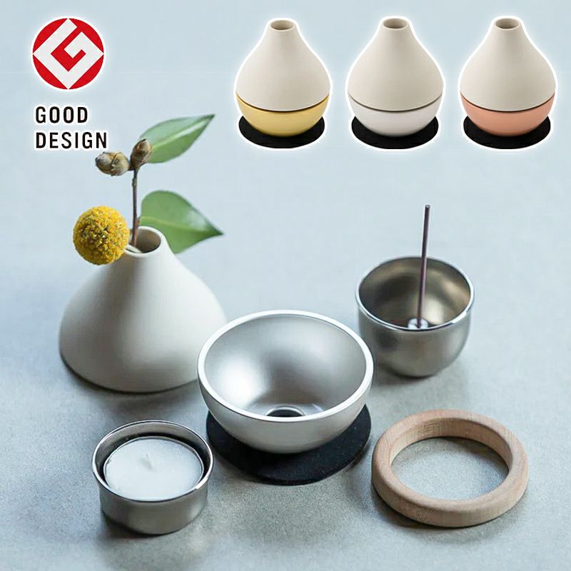 手元供養 ポタリン 仏具 おりん 国産 日本製 花立 香炉 山口久乗 ミニ