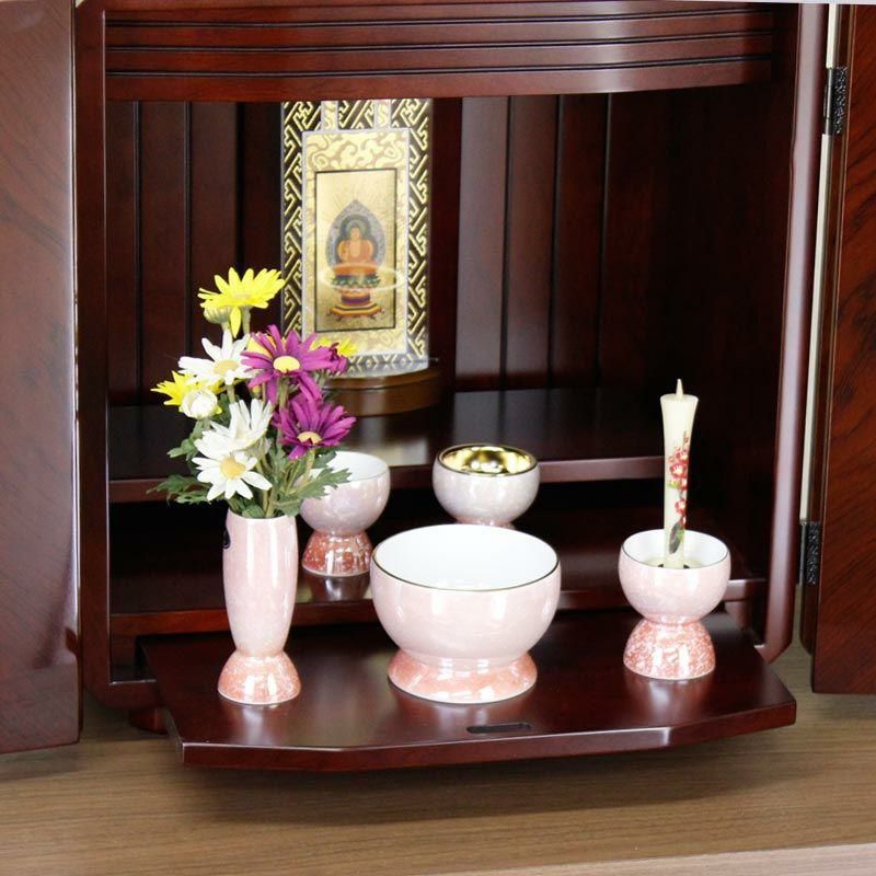 仏具 5点セット 有田焼仏具 「四季」 5具足 モダン 仏壇 花立て 香炉
