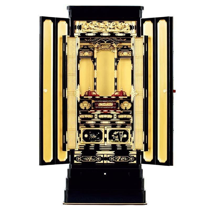 【希少】 金箔 銀箔 宗大谷派（東）仏具 上前 和讃本 黒塗り 小形4冊 浄土真宗大谷派用金仏壇 「千年・東」20号 幅70cm | 仏壇・位牌・神棚