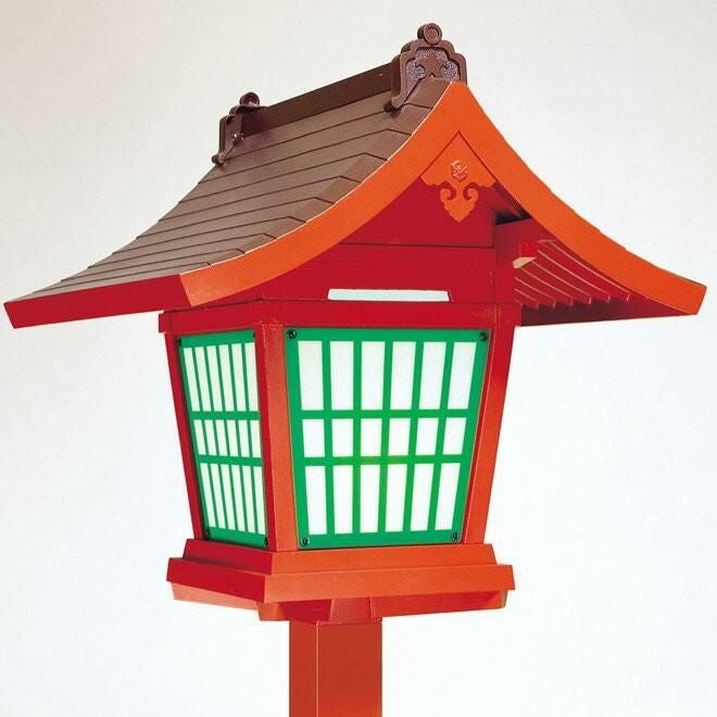 献灯篭 宮島 アルミニウム製 （朱色） 燈籠 献灯台 燈篭 神社 仏具灯篭