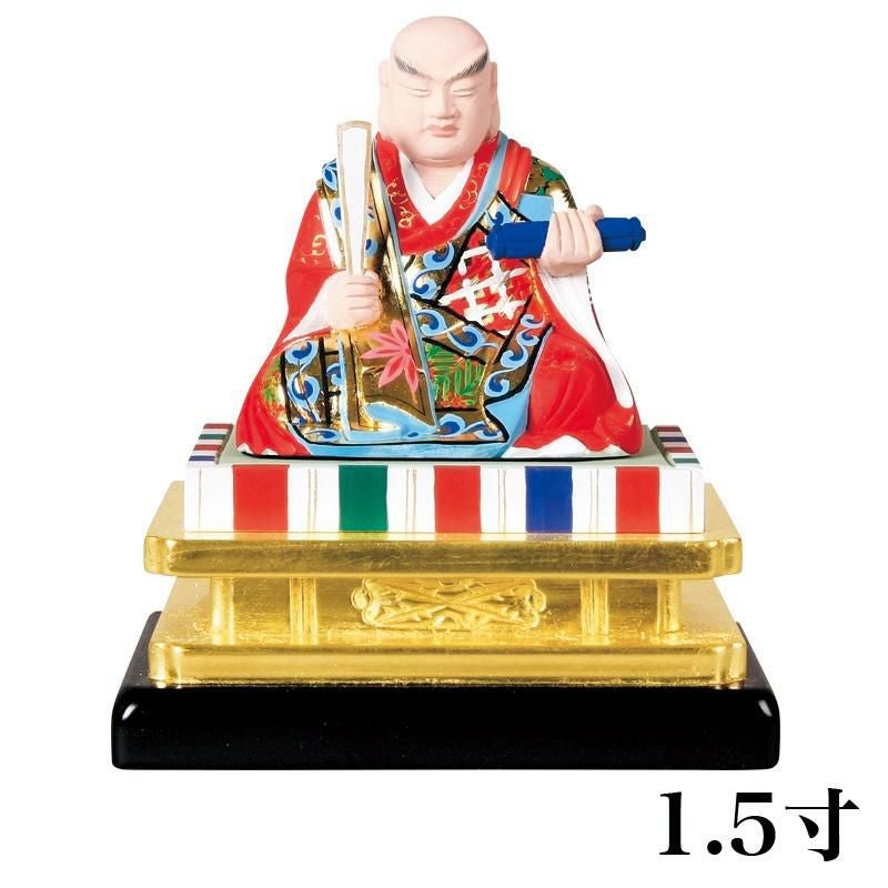 仏像 【木製】 彩色 日蓮 2.0寸（高さ：133mm） 木彫 日蓮宗 仏壇 仏具