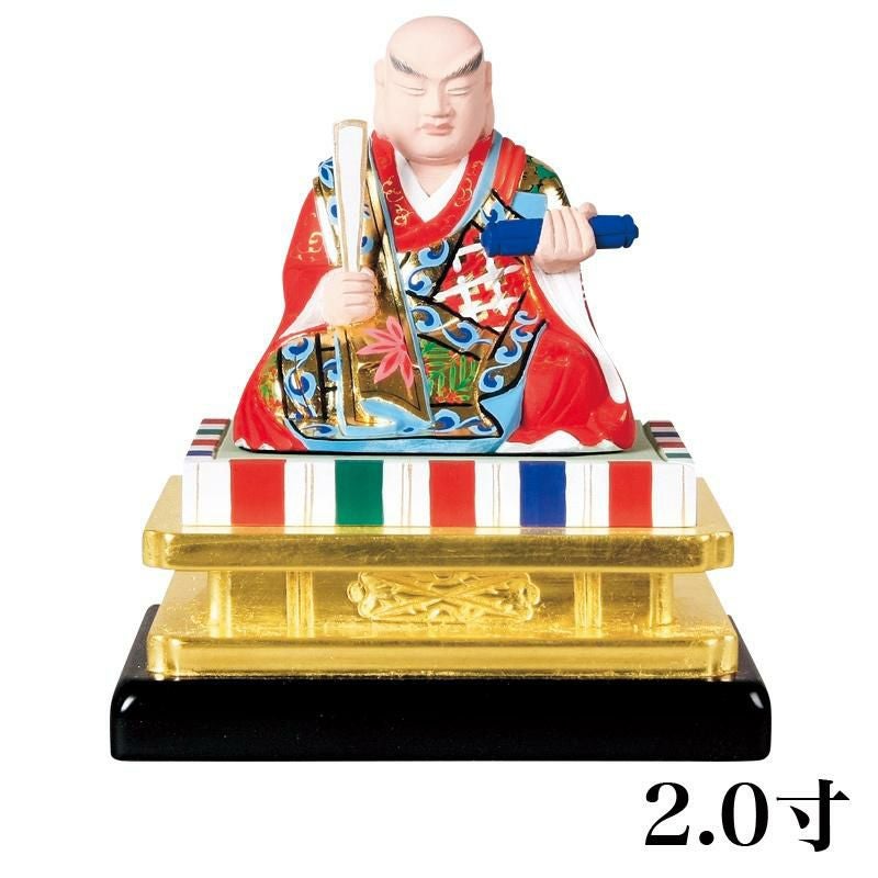 仏像 【木製】 彩色 日蓮 2.0寸（高さ：133mm） 木彫 日蓮宗 仏壇 仏具