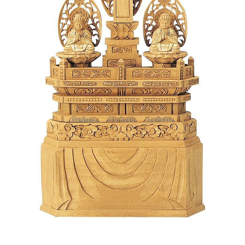 仏像 【楠木地彫】 三宝尊 金泥書 1.0寸（高さ：270mm） 釈迦如来 多宝