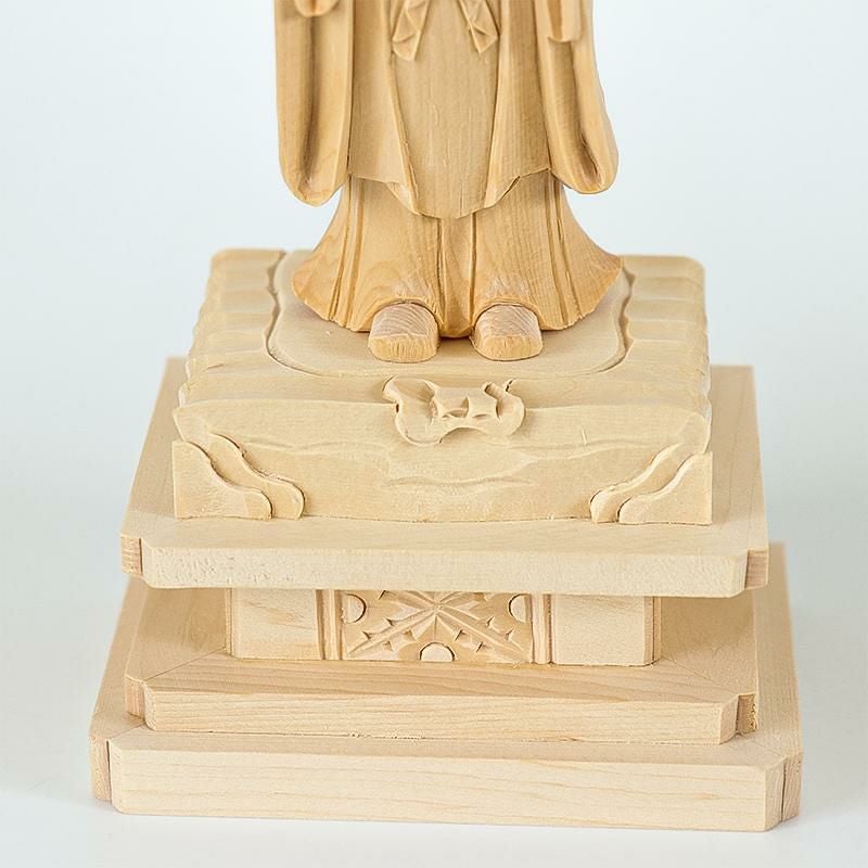 仏像 【総白木】 子安鬼子母神 3.5寸（高さ：193mm） 木彫 きしもじん