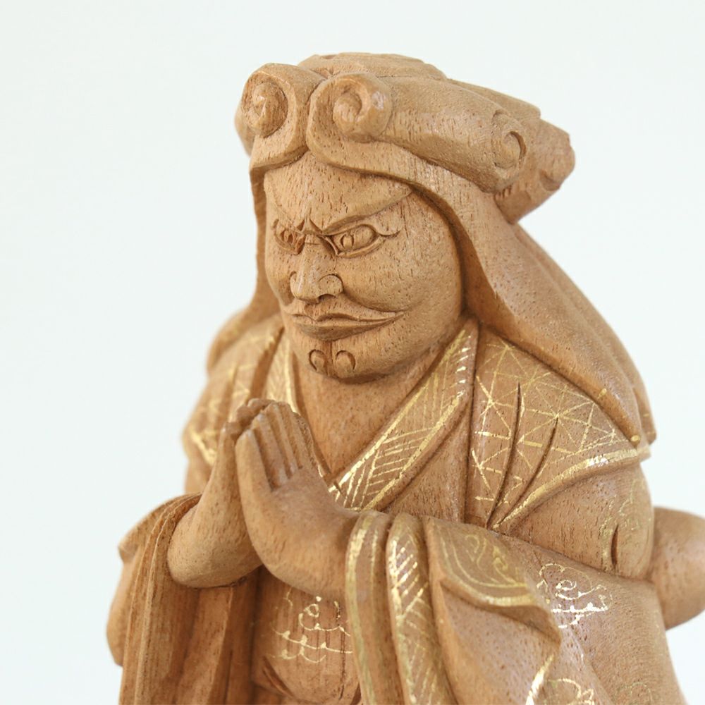 【フォロー割・新品】 香合仏　子安鬼子母神　白檀　仏龕　懐中仏　鬼子母神 仏像 【総白木】 子安鬼子母神 5.0寸（高さ：273mm） 木彫 きしもじん
