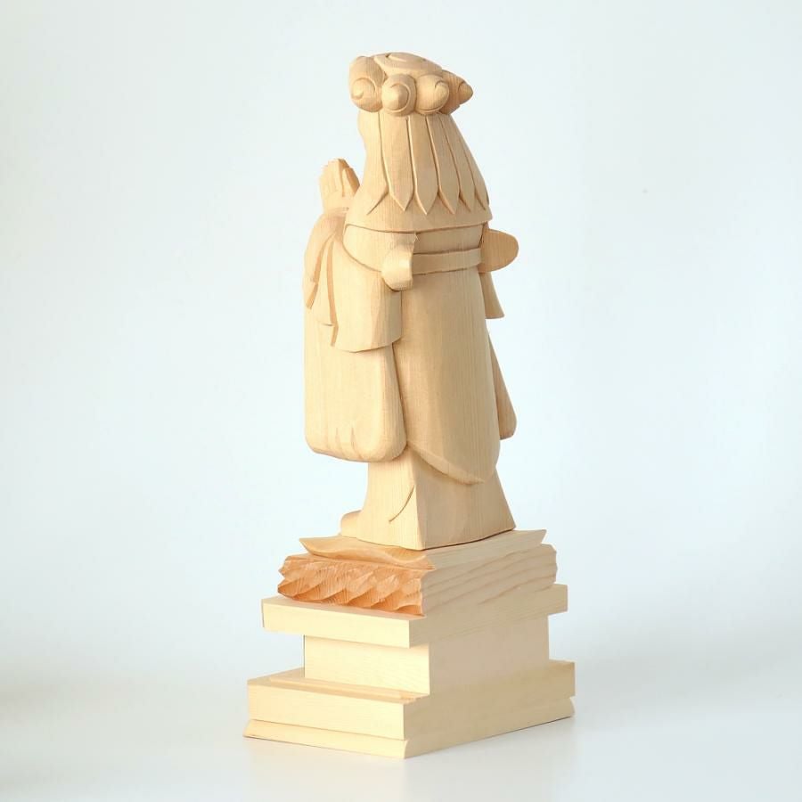 仏像 【総白木】 中山鬼子母神 3.0寸（高さ：160mm） 木彫 きしもじん