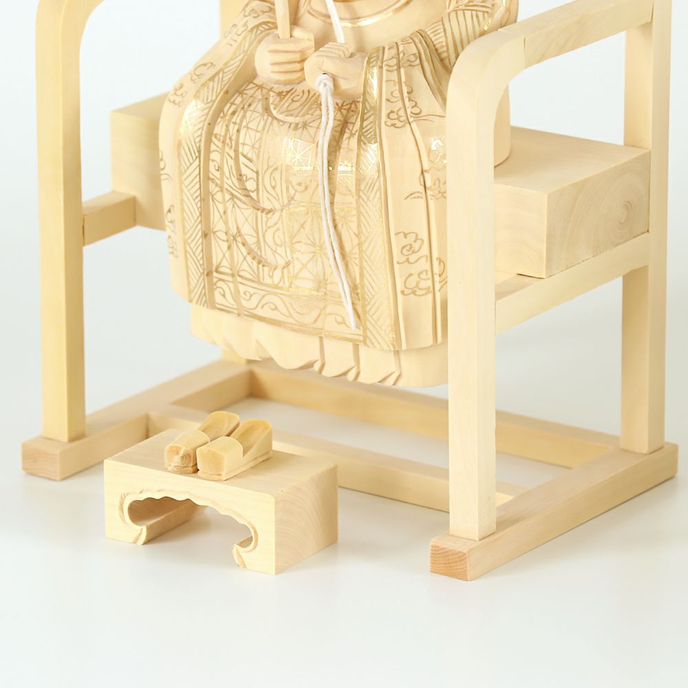 仏像 【総柘植(ツゲ)】 承陽大師・常済大師（高祖・太祖) 金泥書 1.5寸