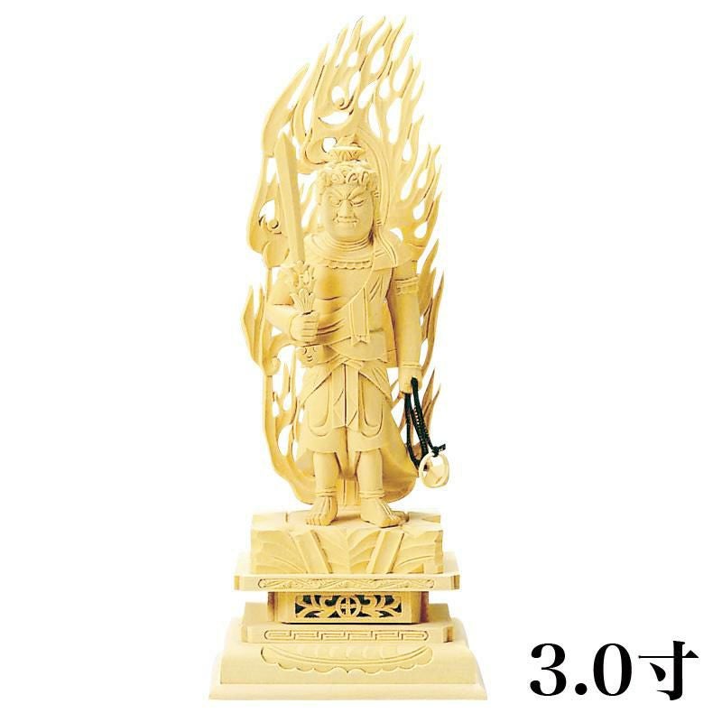 仏像 【総白木】 日蓮 3.5寸（高さ：220mm） 木彫 日蓮宗 仏壇 仏具
