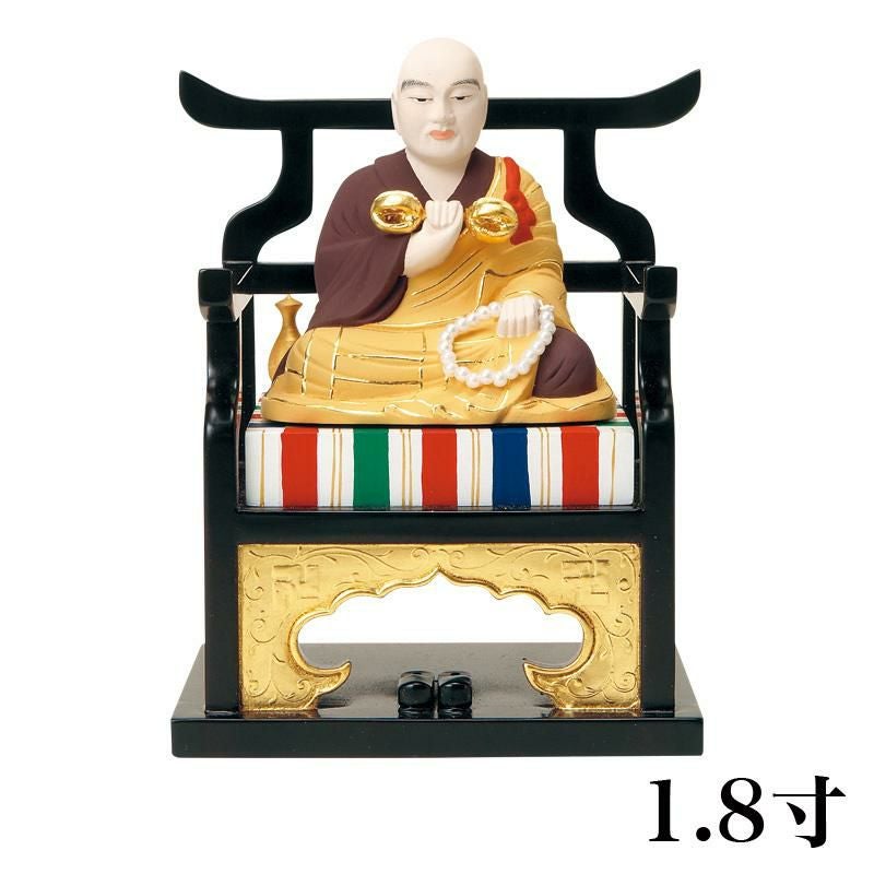 仏像 【木製彩色】 弘法大師 1.8寸 （高さ：118mm） 木彫 真言宗 仏壇