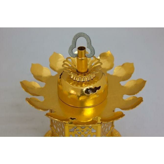 神前灯籠 アルミ猫足（浄土真宗 西） 1.5寸 直径8cm 1対 仏具灯篭