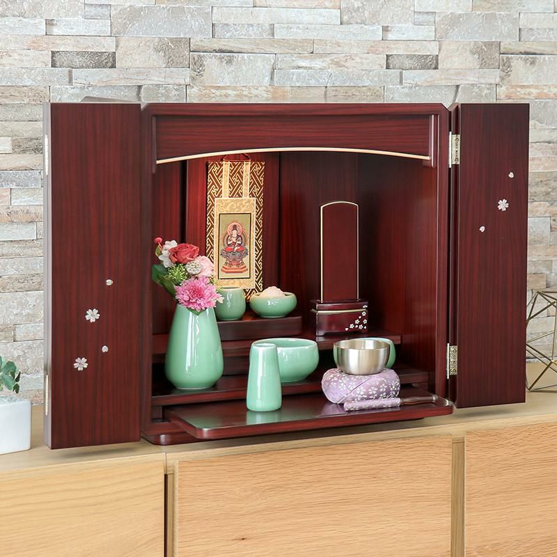 仏壇 モダン ミニ 仏具セット 「スピカセット 桜のラデン入り」 螺鈿