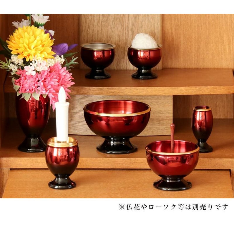 仏具6点+おりんセット 真鍮製仏具「流星セット」3寸 六具足 モダン 