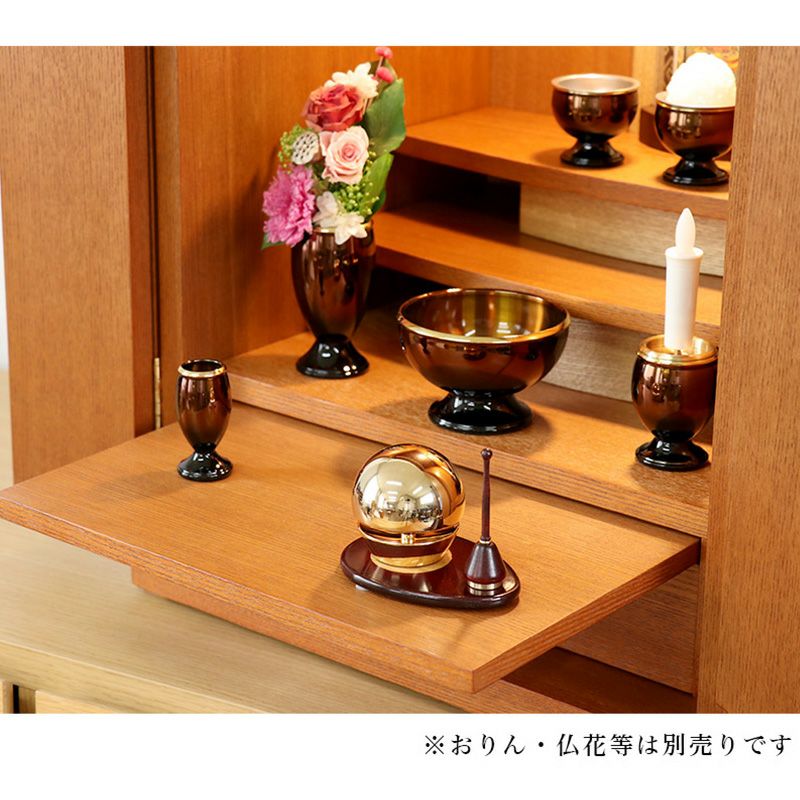 仏具6点+おりんセット 真鍮製仏具「流星セット」3寸 六具足 モダン