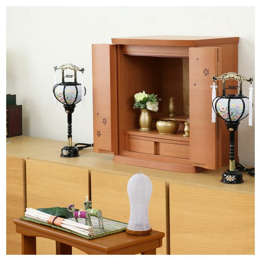 初盆セット 新盆セット 白紋天+霊前灯+まこもセット+PC仏器膳+盆棚